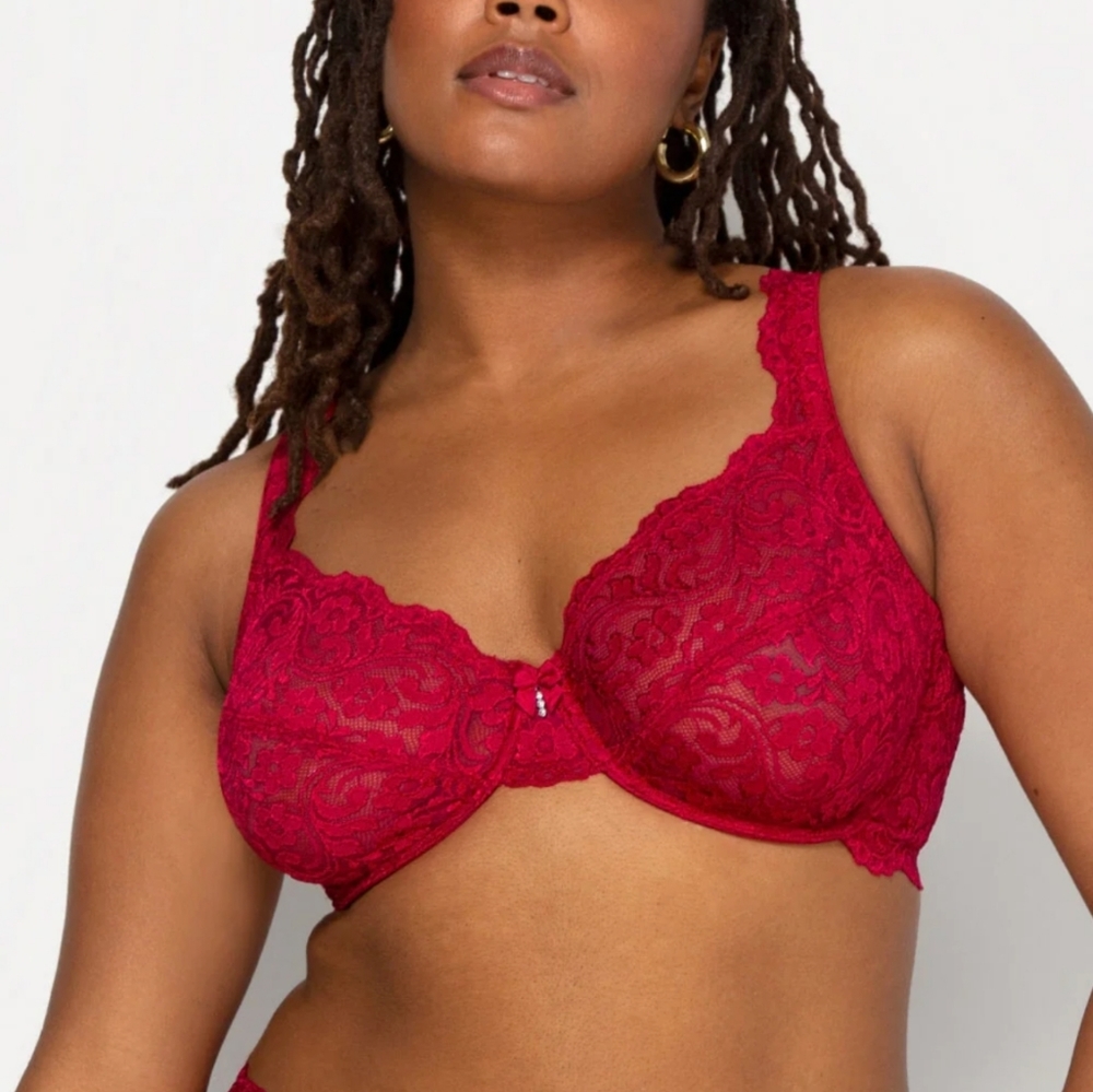 Signature Lace Unlined Underwire Bra | No No Red